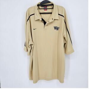 Nike Wake Forest University Collegiate Demon Deacons Gold Golf Polo Shirt XXL
